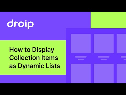 Dynamically Display Collection Items as Lists with Droip’s Content Manager