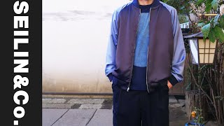 Marble Print Satin souvenir jacket/マーブルプリント サテンスカジャン【BLUE BLUE JAPAN】