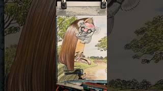 🎉Nice couple from Michigan.✨ #caricature #funny #art#streetart #waikiki #hawaii #cartoon #reaction