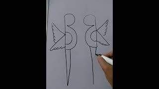 kk digit  creat love birds #art #drawing #shortvideo