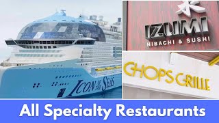 Which are the best Specialty Dining Restaurants on Icon of the Seas?