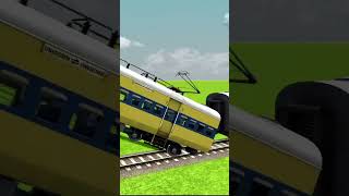 India Fastest MEMU Train Crossing Ladder Railroad Tracks #railroadcrossoing #shorts #indianrailways