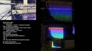 WS2812 Led Strips Dot Matrix Demo-14-2：Horizontal Strips 24*32 (60 Led/m VS 30 Led/m vs FPCB 8*32x3)