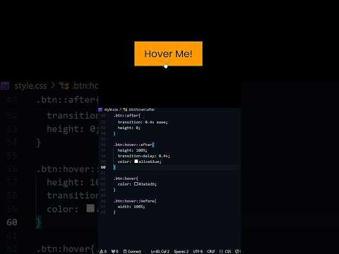 🔥 Stylish CSS Button Hover Animation | HTML & CSS Tutorial #shorts