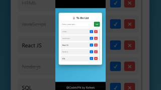 ToDo List App using HTML CSS JavaScript |Fully Responsive with localstorage #shorts #todoapp #webdev