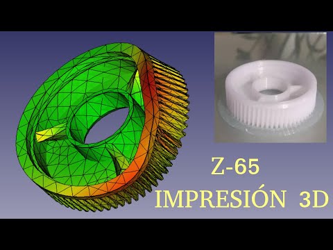 Impresión 3D, engranaje Z65, con la Ender 3 en PETG