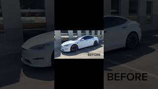 Swapped out my Tesla’s stock wheels for a custom set of 22” wheels. #Tesla #viral#evmods #subscribe