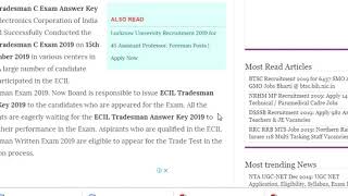 ECIL Tradesman C Answer Key 2019 (Download) ECIL Solved Answer Sheet@ ecil.co.in