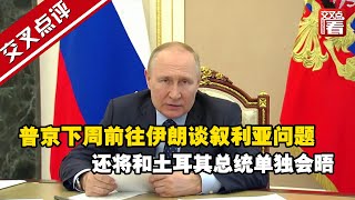 【交叉点评】普京下周出国！前往伊朗谈叙利亚问题，还将和土耳其总统埃尔多安单独会晤