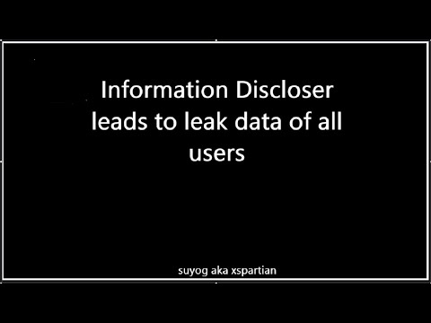 Information Discloser leads to leak data of all users
