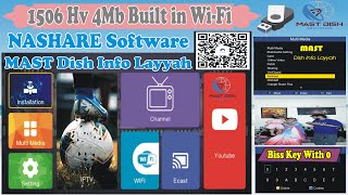 1506Hv NASHARE New Software 2025 || Built in Wi-Fi || ECast  || Channel LOGO || Auto Update Biss Key