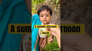 A hot summer afternoon with Aita #nanikaghar #assamdiaries #assam #toddlerfun #toddlerfun #babygirl