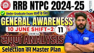 RRB NTPC 2024-25 |10 June(Shift-2)| NTPC GK/GA Graduate Level Paper Analysis |NTPC GK by Bhawani Sir
