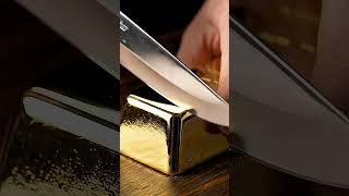 gold cutting #gold  #aifoodtech #berries #explore #fruitasmr #fruitcutting #mangoslicing