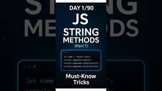 📚 JS String Methods – Day 1/90 (Part 1) | JavaScript 90-Day Challenge 🔥#javascript #shorts #ytshorts