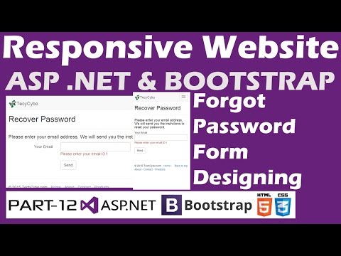 Responsive Website - ASP .NET & Bootstrap - Part 12 - Forgot Password - Form Designing