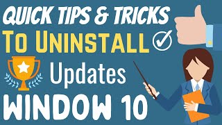 Quick Tips & Trick: How to Uninstall Updates on window 10 | eTechniz.com 👍