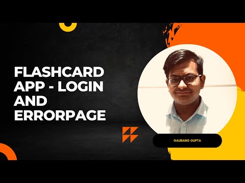Flashcard app - Errorpage and Login