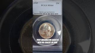 1949 Washington Quarter with Die Cracks on Hair #shorts #errorcoins #errorcoin