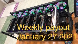 Crypto mining profit | weekly payout January 27 2021 | quick tips sa ethermine pool and discord