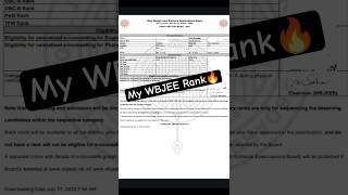 My WBJEE Result 🔥 WBJEE Rank Card #wbjee #shorts