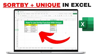 How to Use Sortby Function With Unique In Excel