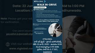XTGLOBAL వాక్ ఇన్ డ్రైవ్ – ప్రాసెస్ అసోసియేట్స్ Jobs in vizag #jobsintelugu  #jobsearch