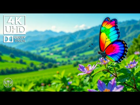 Whispers of Insects 4K 🦗🍃  Soothing Piano & Butterfly Moments in a Tranquil Oasis