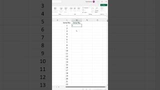 Automatic Serial Number - Serial Number Auto Generate in Excel 🔥| #exceltips