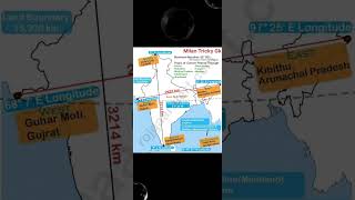 Indian Geography-Size and Location ✍️💥/Latitude and Longitude/ भारत का देशांतर और अक्षांशीय विस्तार