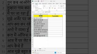 🔥How to Translate Hindi to English in Excel | #exceltips #exceltutorial #googletranslate