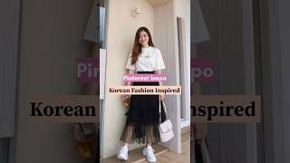Modest Skirt Korean Fashion Inspired Outfit #koreanfashion #skirt  #koreanoutfits #modestfashion