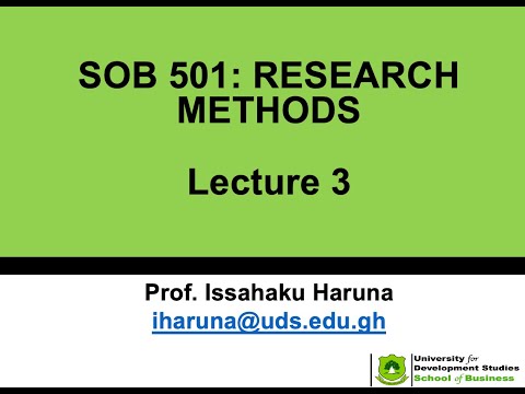 SOB 501: Research Methods