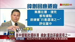 【非凡新聞】貿戰延燒!廣達.和碩返台? 緯創傳重啟菲廠