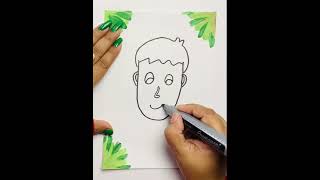 Boy Face Drawing from alphabet U #alphabetart   #sigmaboy #viralshort  #shorts #boy #youtubeshorts