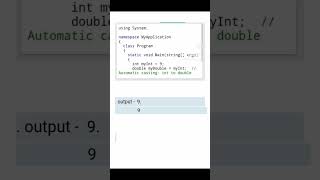 C# type casting implicit and explicit with simple program #csharp #programming #coding #typecasting