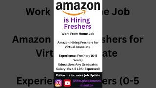 Amazon Work From Home Jobs 2025 | Bulk Hiring Started! 🔥 Apply Now