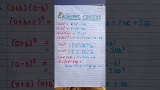 Algebraic identities #maths important identities