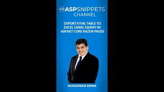 Export HTML Table to Excel using jQuery in ASP.Net Core Razor Pages