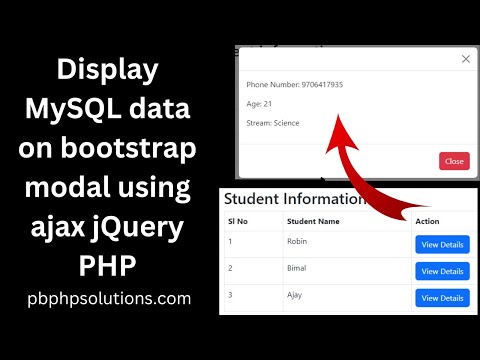 Display MySQL data on bootstrap modal using ajax jQuery and PHP