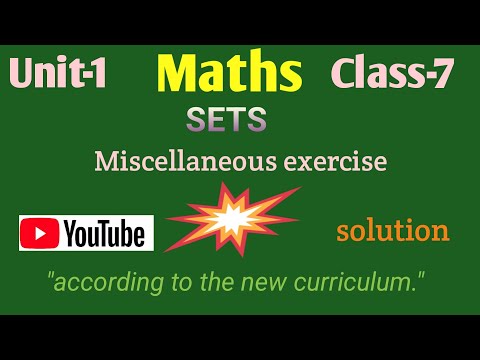 Class 7 maths chapter 1(set)||Miscellaneous exercise||English medium#youtubevideos