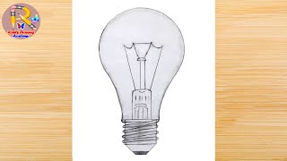 How to draw an Electric bulb step by step | Draw a labeled diagram of Electric bulb for beginners |💡