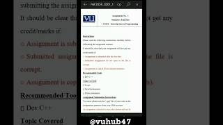 Cs201Assigment no 1 @vuhub47 #virtualuniversityofpakistan #vustudents