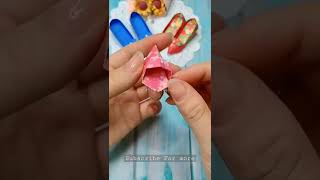 Making Mini Sandals | @TRICKSVERSE | #papercraft | #trending | #shorts