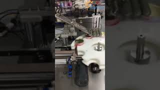 #Automatic tin can #dustproof plastic lid #capping #machine, auto #plastic caps #capper #equipment