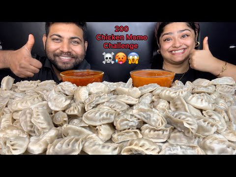 200 CHICKEN MOMO EATING CHALLENGE 😱 200 CHICKEN STEAMED MOMO EATING | 200 MOMO EATING CHALLENGE 🥵🥟