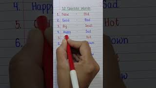 10 opposite words l opposite words l antonyms and synonyms #shorts #calligraphycreators #trending