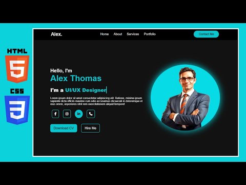 Personal Portfolio Website Using HTML CSS || Responsive Website Design Tutorial