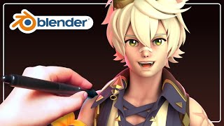 Sculpting Bennett from Genshin Impact | Blender 3D