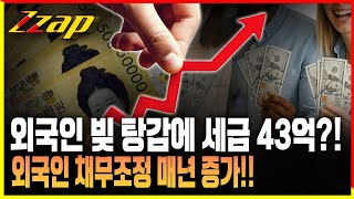 [빠른뉴스 쨉] 외국인 빚 탕감에 세금 43억?! 외국인 채무조정 매년 증가!!